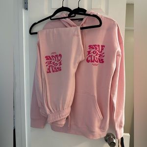 Boohoo self love club sweat set